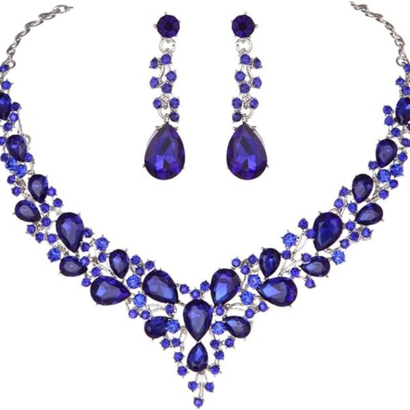New Molie Bridal Austrian Crystal Necklace and Earrings Jewelry Set Gift… - Picture 13 of 14